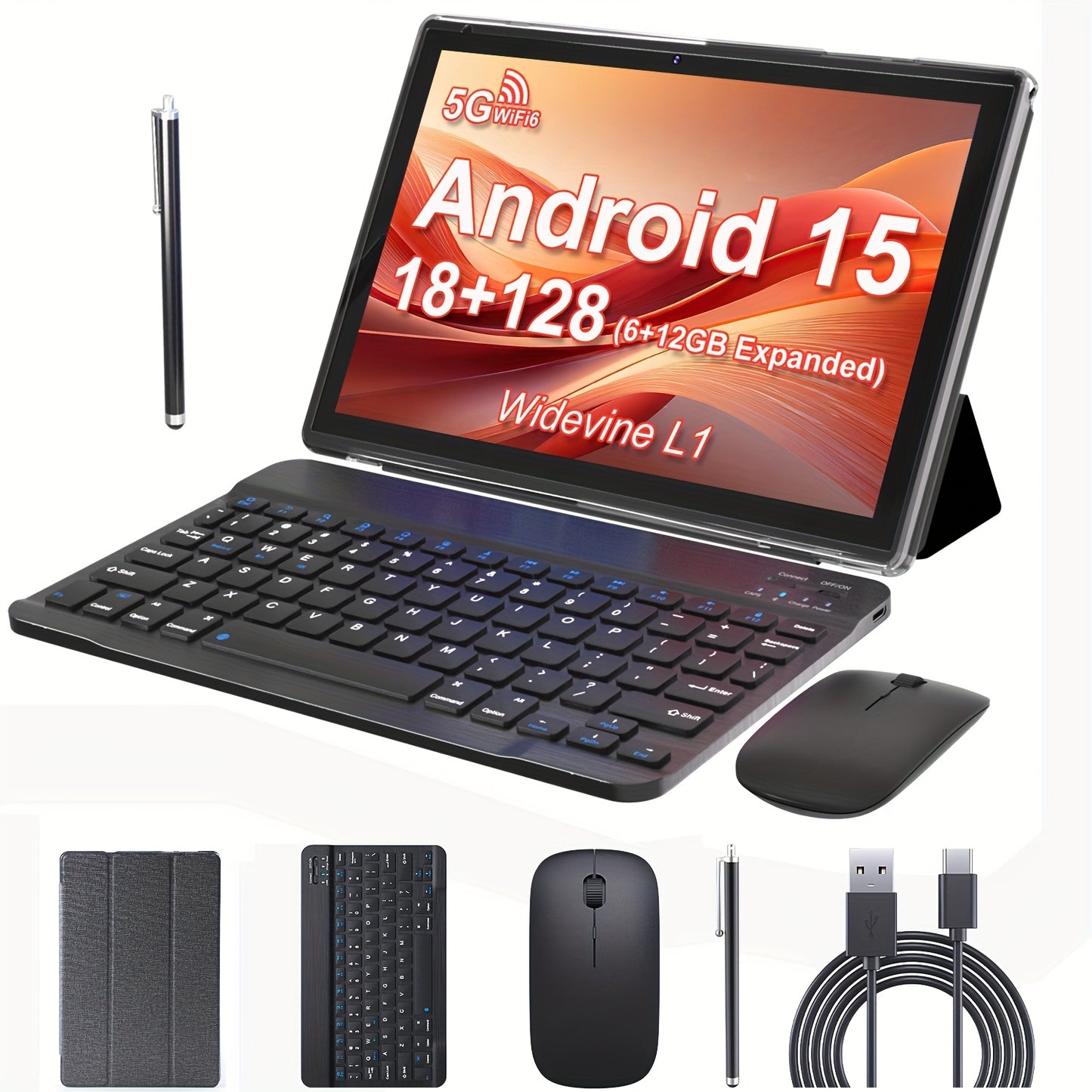 2024 New Android 13 Tablet | 10-inch 6GB+6GB RAM + 128GB ROM + 1TB Expansion