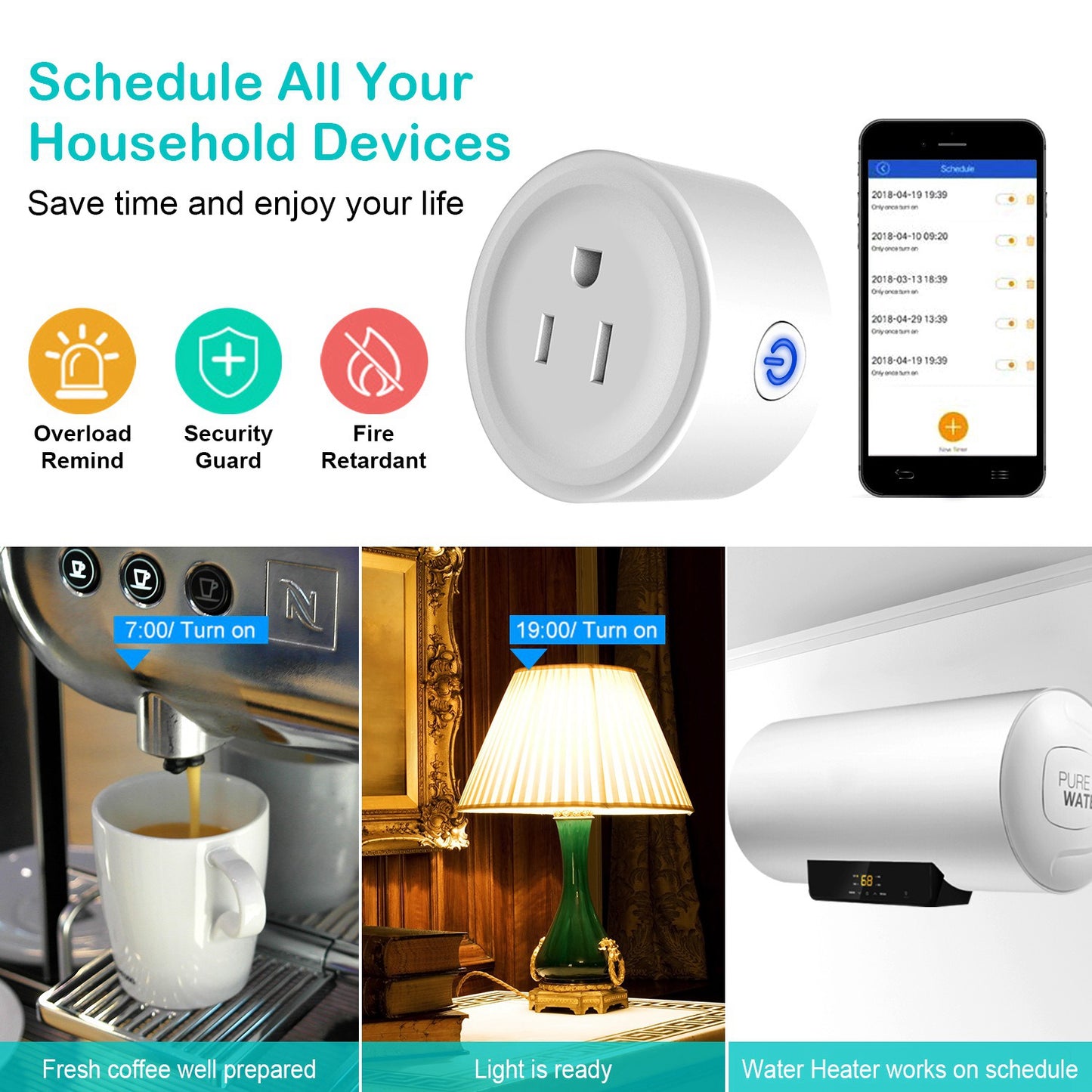 Wireless WiFi Smart Plug Outlet Alexa Google US
