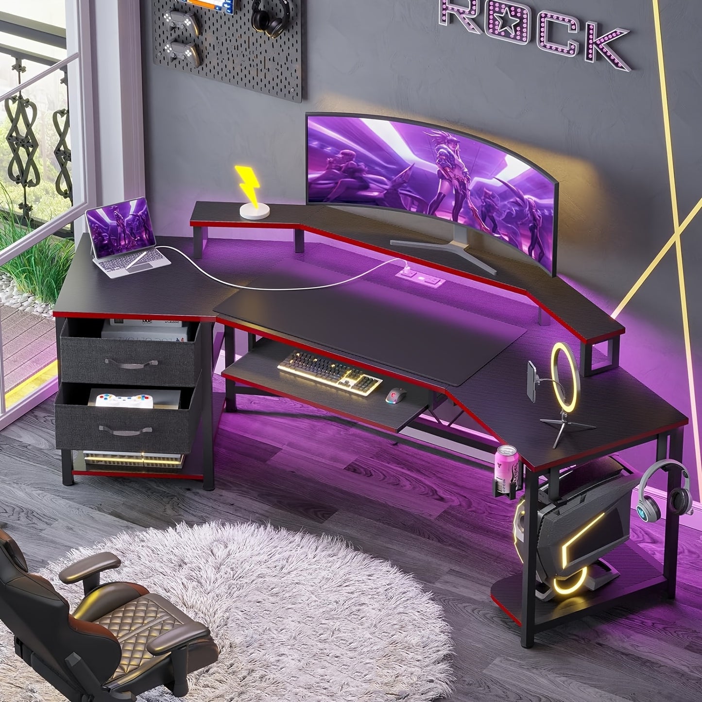 Modern Corner Gaming Desk
