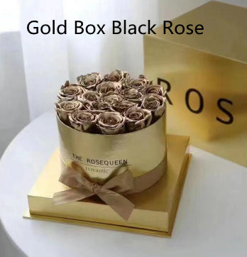 Silver Mirror Round Preserved Flower Roses