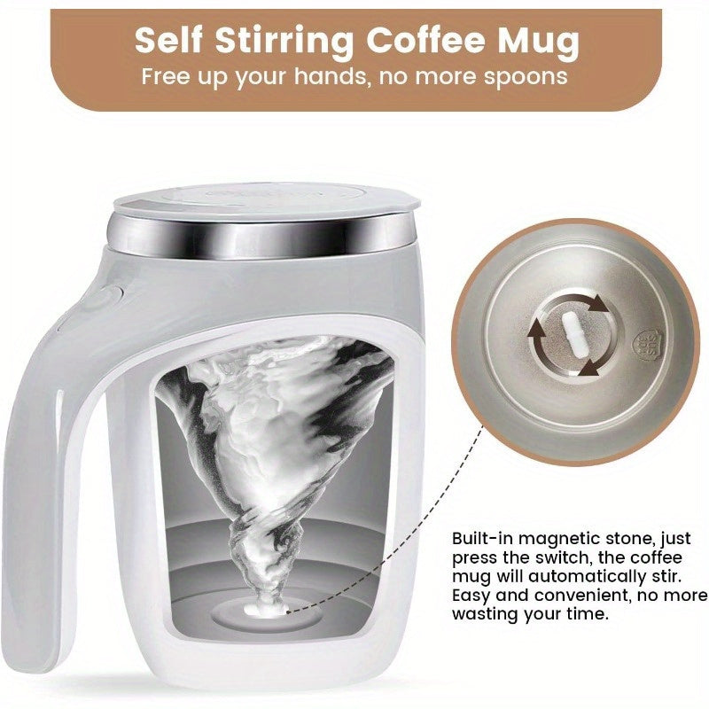 12.85 oz Stainless Steel Self-Stirring Coffee Mug