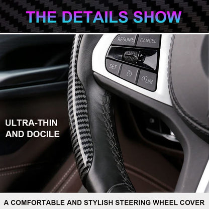 Non-Slip Carbon Fiber Steering Wheel Cover!