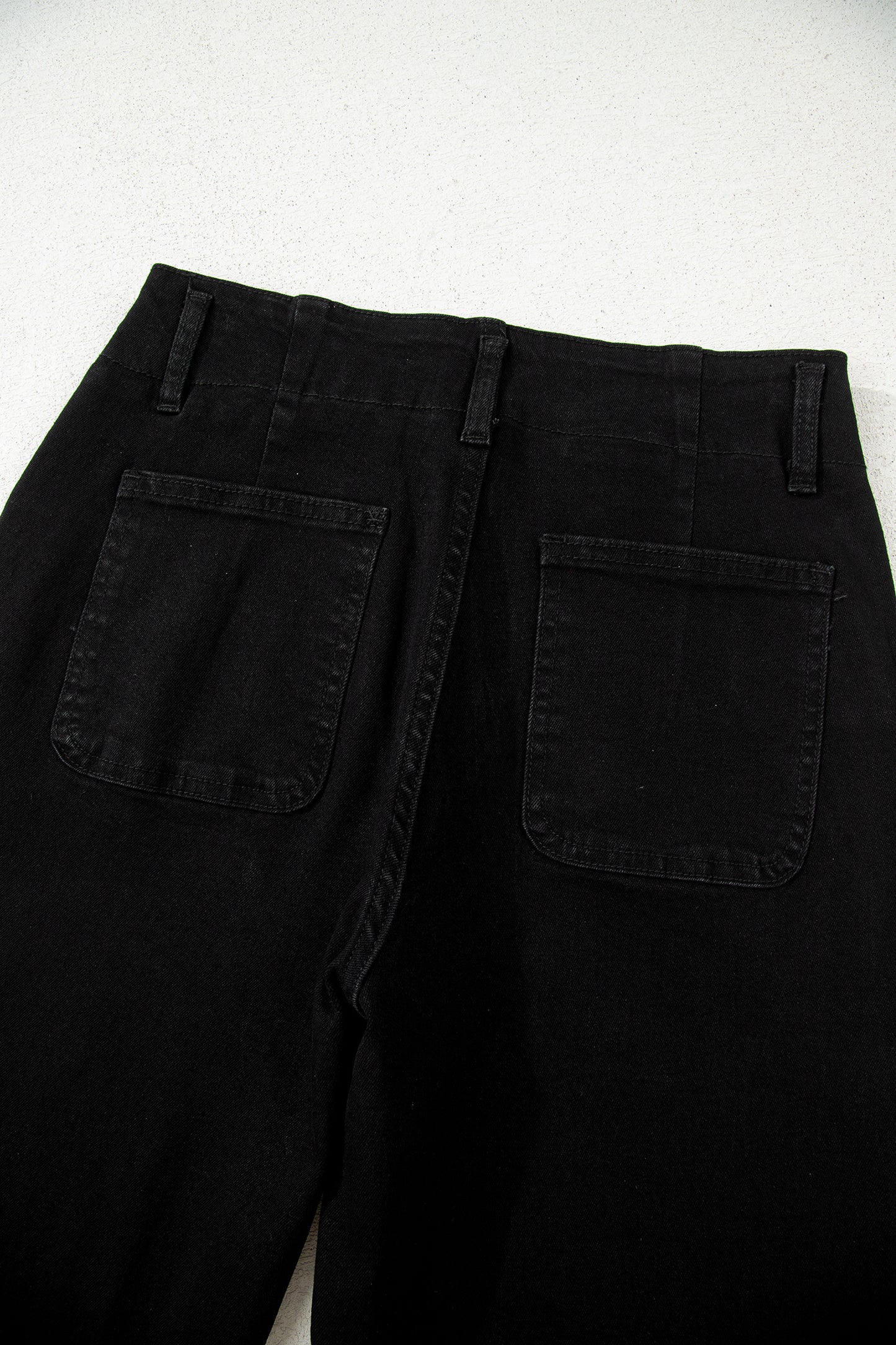 Black 2-Button High Waist Flared Bottom Jeans