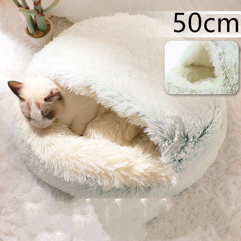 2 In 1 Dog And Cat Round Plush Winter
