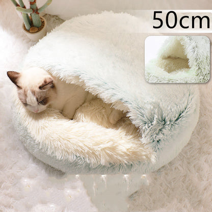 2 In 1 Dog And Cat Round Plush Winter