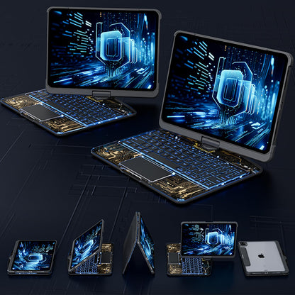 360 Swivel Keyboard Clear Case For I Pad with Pen Slot