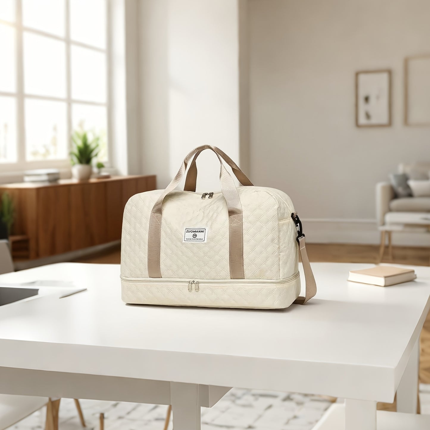 Large Capacity Lightweight Travel Tote Bag with Dry/Wet Separation