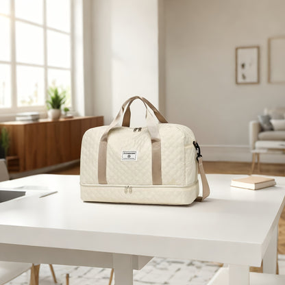 Large Capacity Lightweight Travel Tote Bag with Dry/Wet Separation
