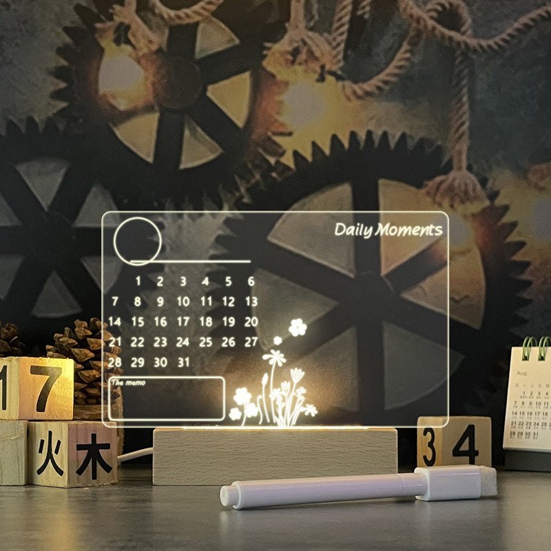 LED Creative Note Night Light Board with Pen