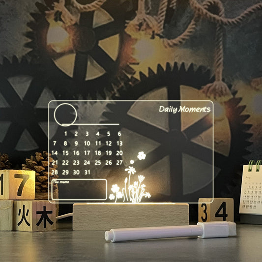 LED Creative Note Night Light Board with Pen