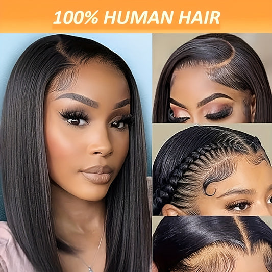 100%Glue-Free Pure Human Hair Bob Wig