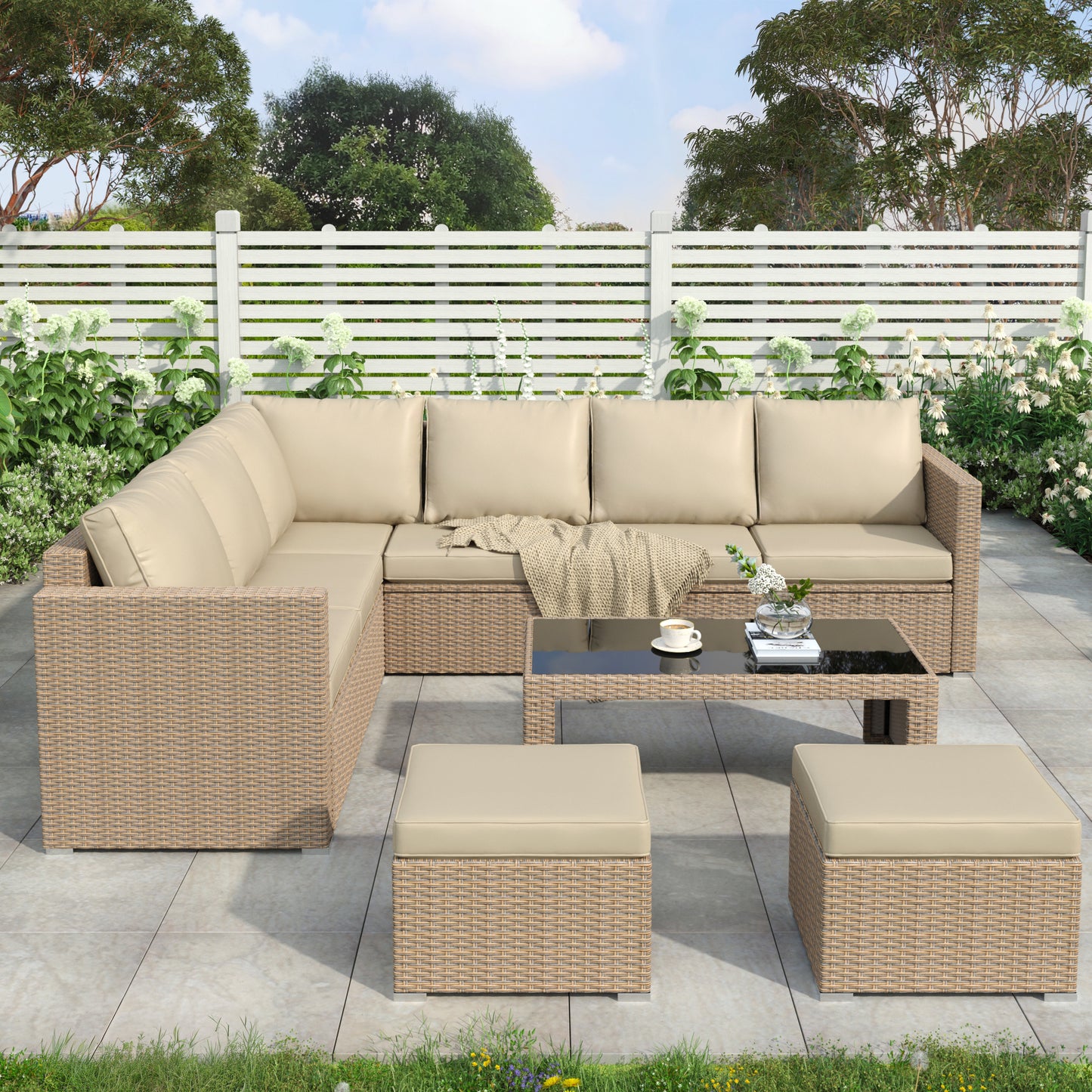 Garden Corner Outdoor Furniture with Coffee Table