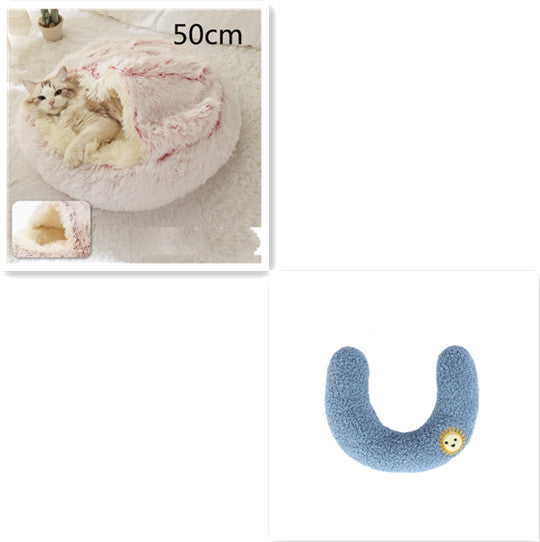 2 In 1 Dog And Cat Round Plush Winter