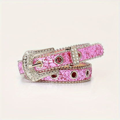 Rhinestone Pin Buckle Women's Belt
