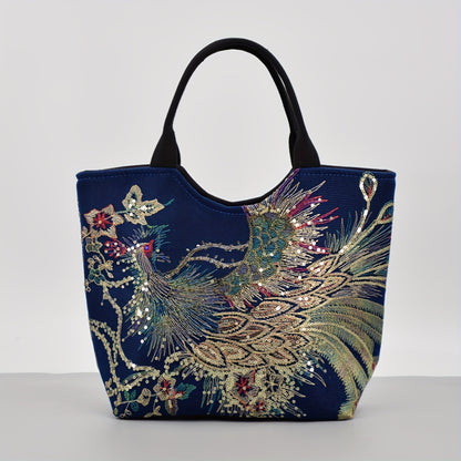 Fashion Satchel Retro Style Embroidered Satchel Bag with Removable Strap