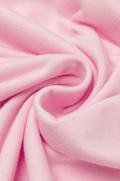 Pink V Neck Hidden Pocket Splits Maxi Dress