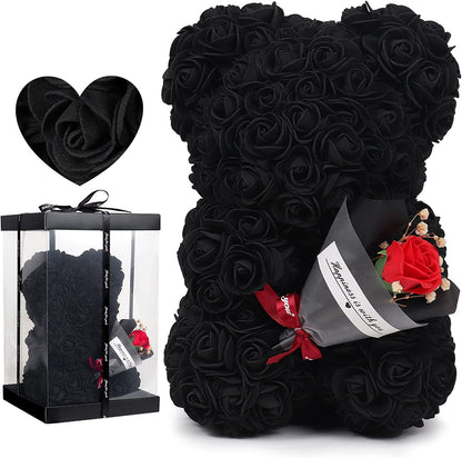 Preserved Rose Bear and Flower Valentine's Day Gift