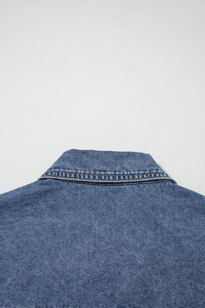 Ashleigh Blue Button Flap Pocket Denim Shirt
