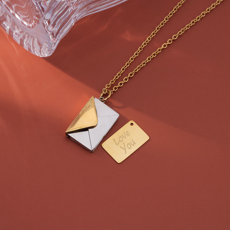 Simple Clavicle Chain Envelope Love Letter Necklace