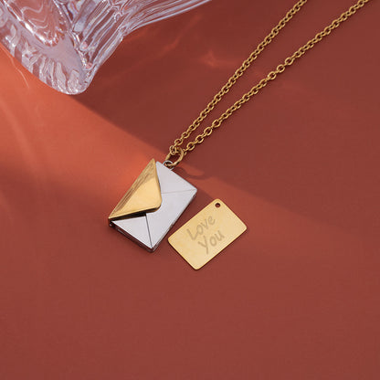 Simple Clavicle Chain Envelope Love Letter Necklace