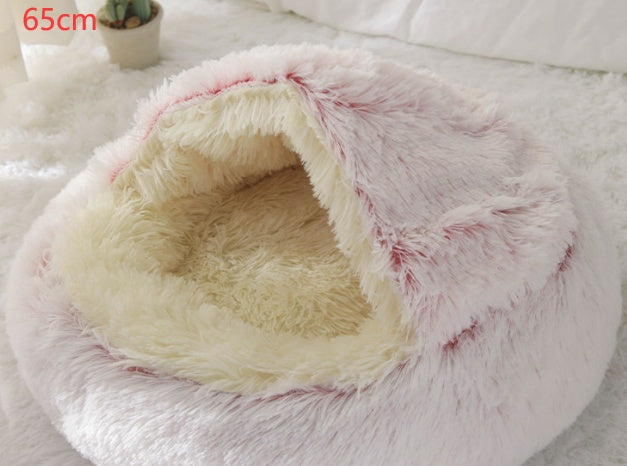 2 In 1 Dog And Cat Round Plush Winter