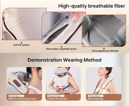 Cordless Neck and Shoulder Massager with Dual-Level Heating