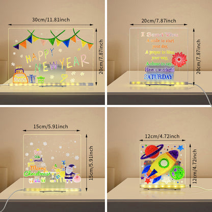 LED Erasable Luminous Drawing Board with USB NightLight