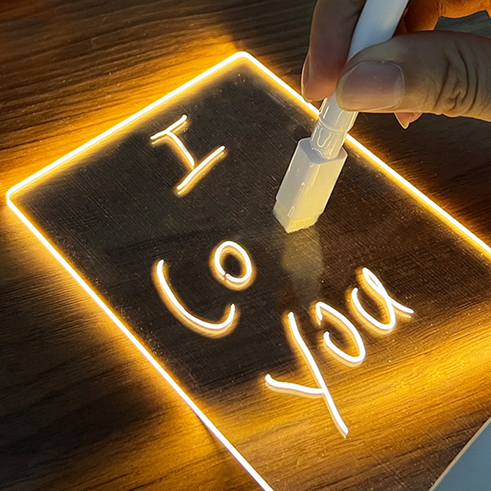 LED Creative Note Night Light Board with Pen