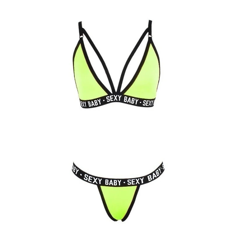🔥 Women’s Sexy Letter Three-Point Bikini Set – Backless Sports-Inspired Bikini Underwear | Skinny, Stylish &amp; Comfortable