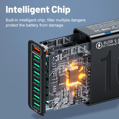 8-Port Hub ⚡ — Fast Power for All Devices