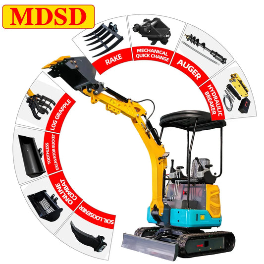Mini Excavator With Attachments- Free Shipping