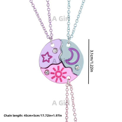 Friendship Necklace 🌙⭐ — Sun, Moon & Star Connection