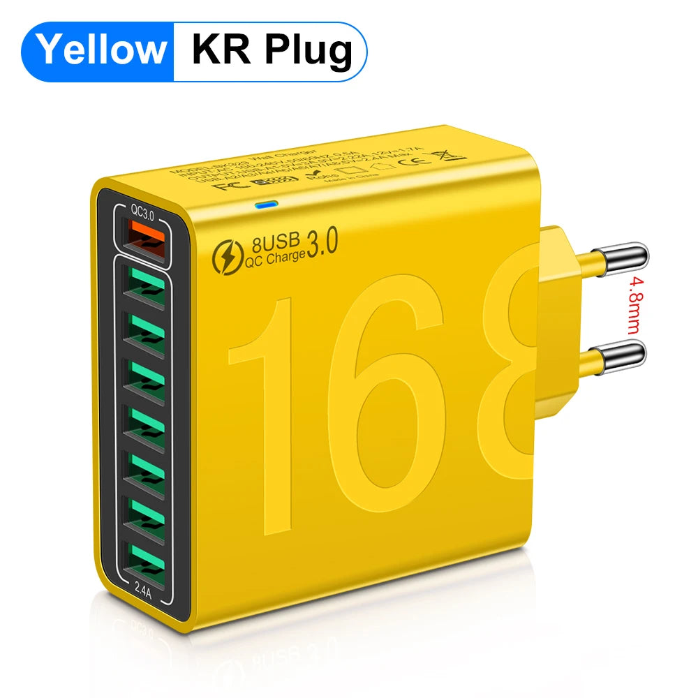 8-Port Hub ⚡ — Fast Power for All Devices