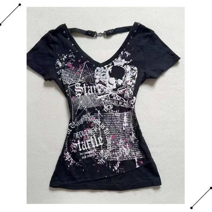 Retro Y2K Letter T-shirt