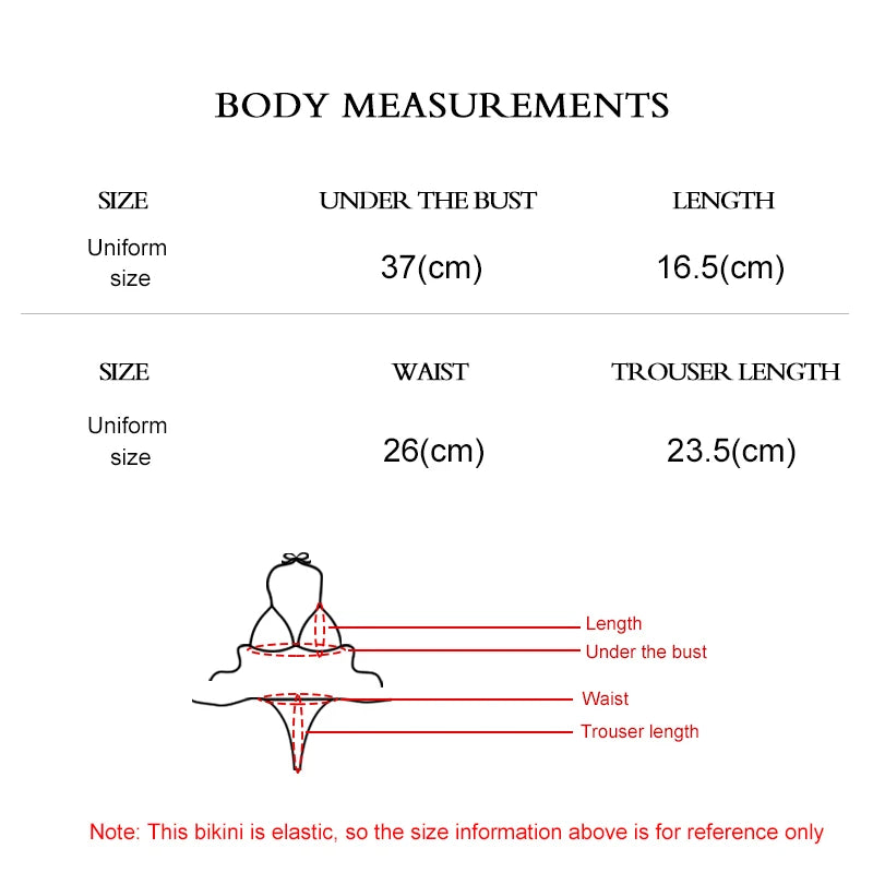 Women's Solid-Color Halter Three-point  Backless Adjustable Bikini