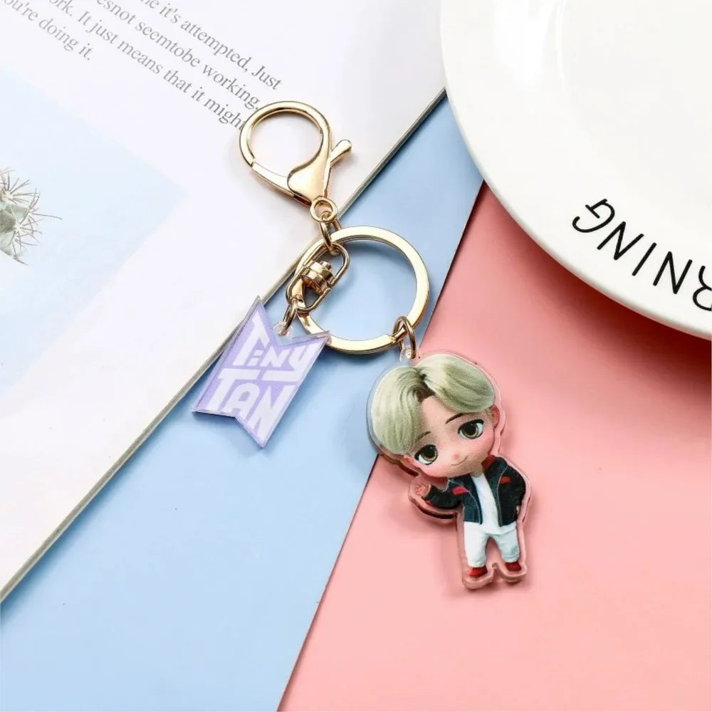 DIY Custom BTS Acrylic Keychain Cartoons Pendant
