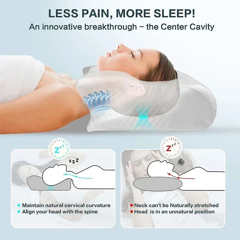 New 2 in 1 Ergonomic Memory Foam Pillow
