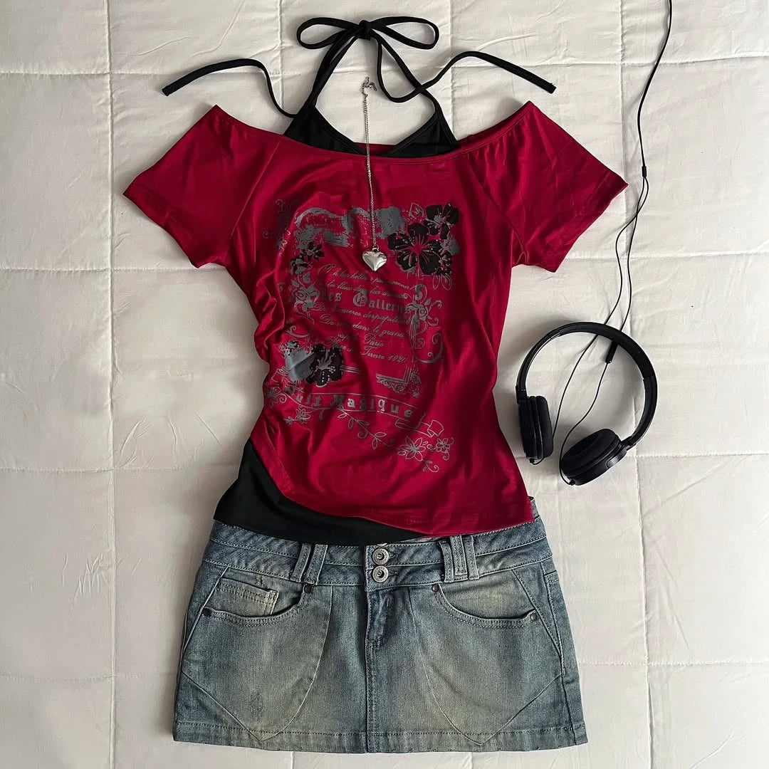 Women's Y2K millennium Crop Top