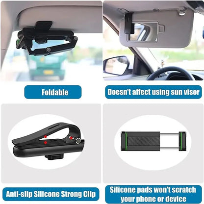 Visor Mount 🚗📱 — 360° Hands-Free Phone Access