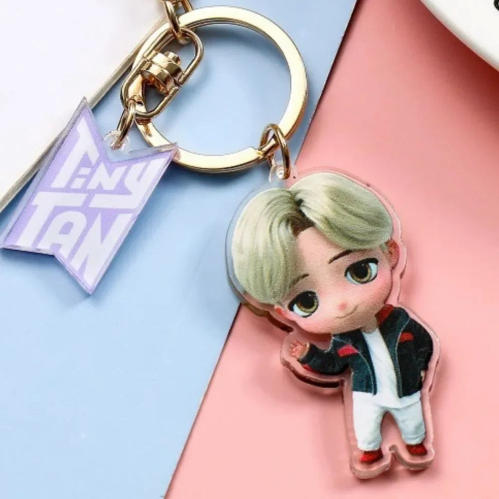 DIY Custom BTS Acrylic Keychain Cartoons Pendant