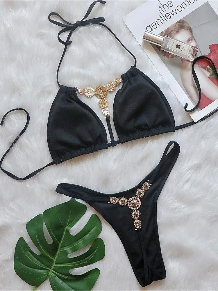 Women's Extreme Mini Micro String Diamond Bikini