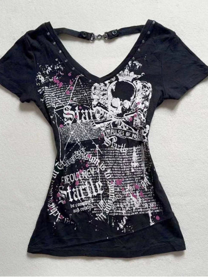 Women's Sexy 90s Gothic Graphic Vintage T-shirt