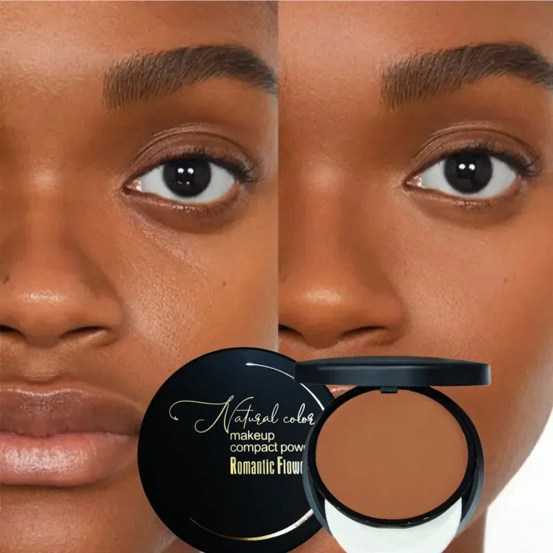 Compact Loose Setting Powder Concealer With Powder Puff And Mirror