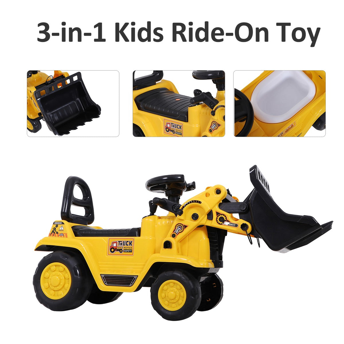 1 Ride On Toy Bulldozer Diggerand  Construction Truck