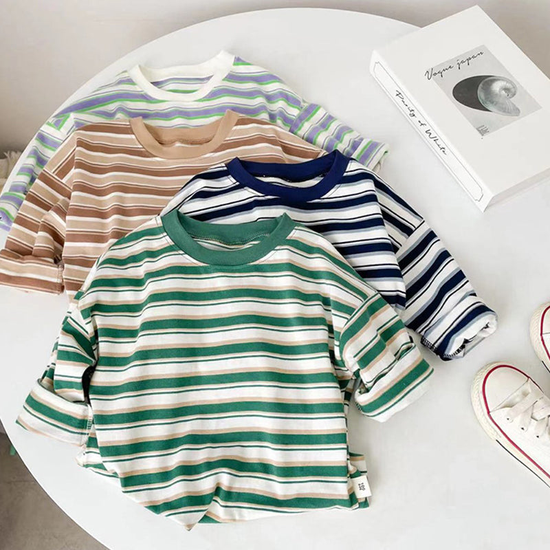 Children's Vintage Charlie Pom Pom Stripe  T-shirt