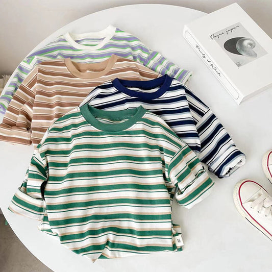 Children's Vintage Charlie Pom Pom Stripe  T-shirt