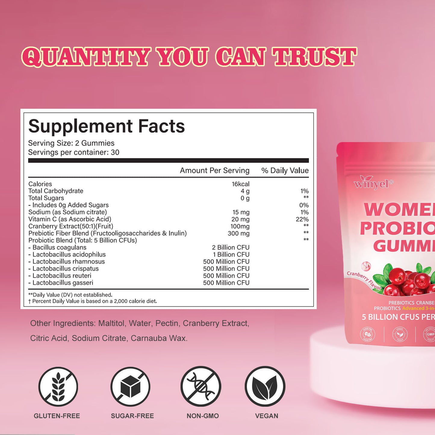 Women's Cranberry Probiotic Gummies