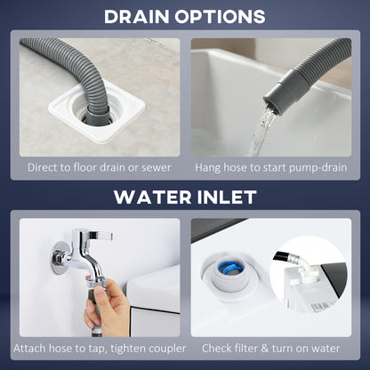 Full Automatic Compact Washing Machine with 8 Programs and 6 Water Levels
