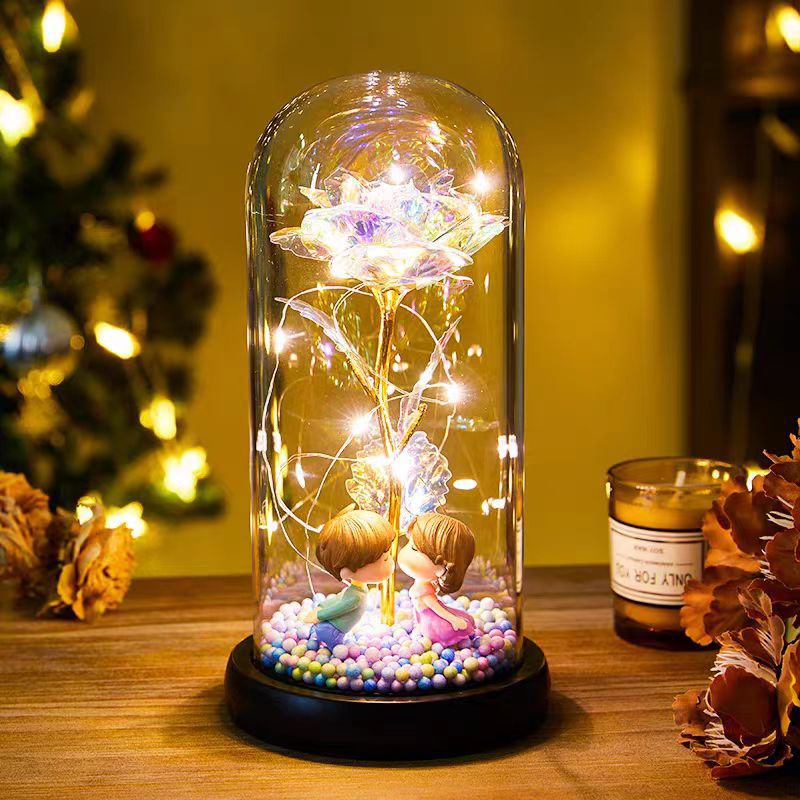 LED Eternal Rose in Glass Valentines Day Gift