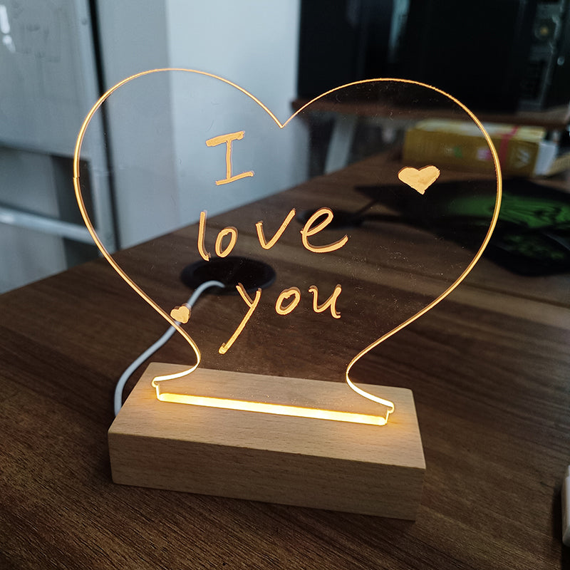 LED Creative Note Night Light Board with Pen